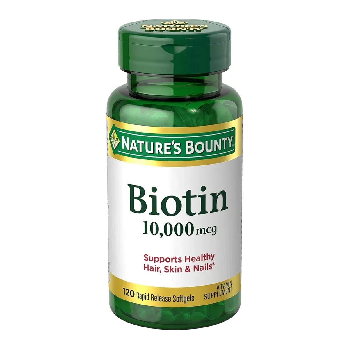Nature's Bounty Biotin 10,000 mcg (120 Rapid Release Softgels)