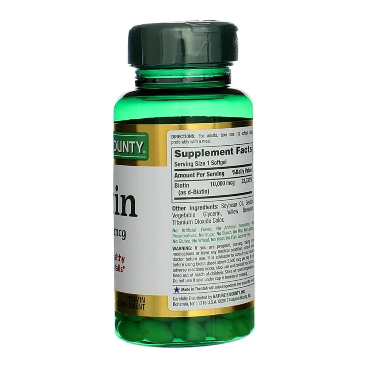 Nature's Bounty Biotin 10,000 mcg (120 Rapid Release Softgels)