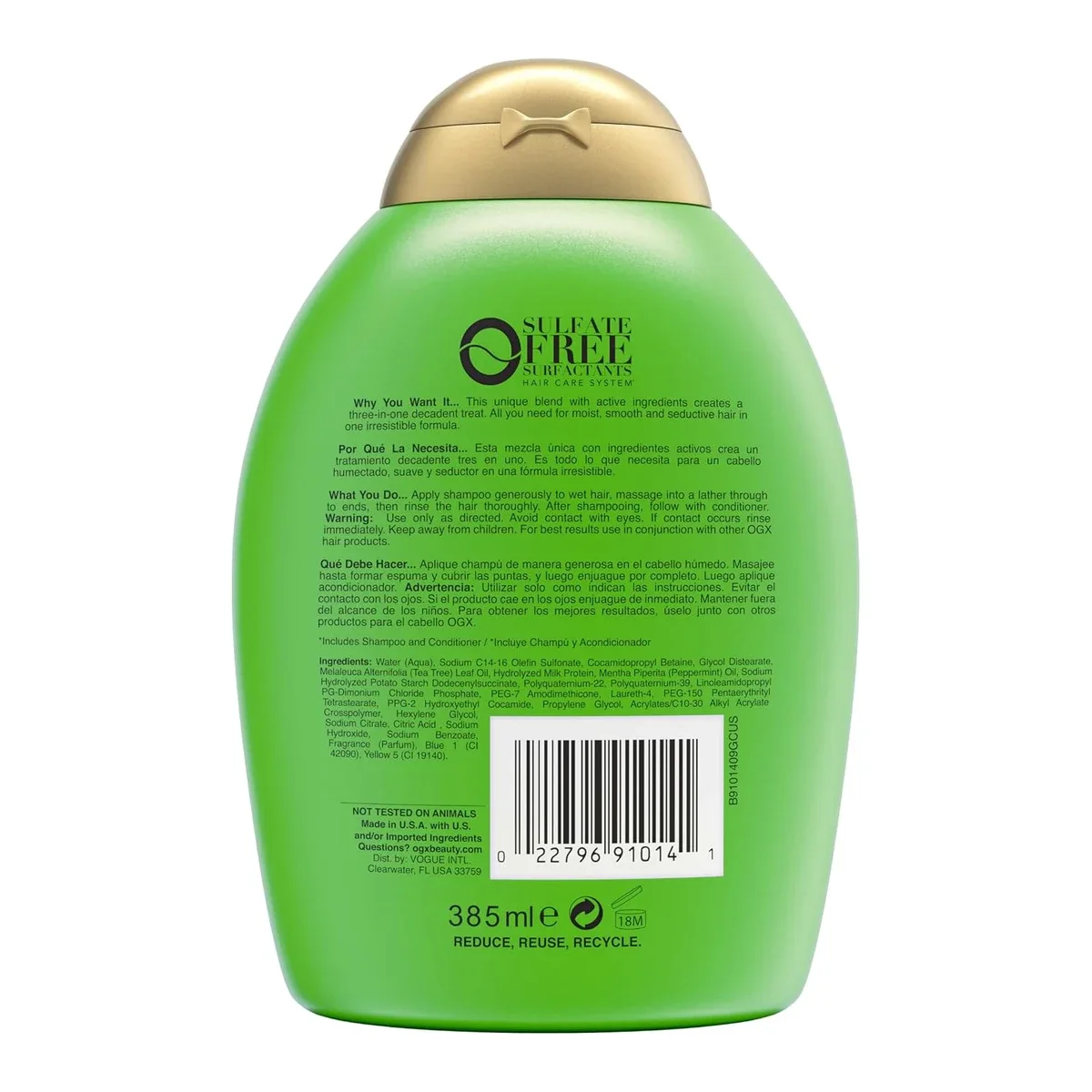 OGX Hydrating + Tea Tree Mint Shampoo 385ml