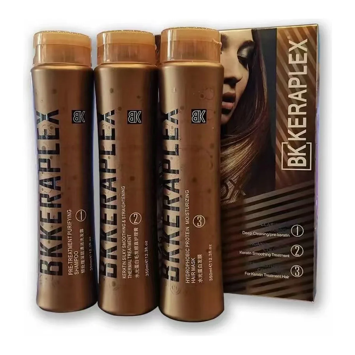 BK Keraplex BK Botox Brazilian Keratin Hair Treatment Kit (3 x 350 ml)